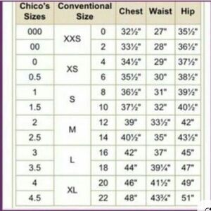 Chico’s size conversion